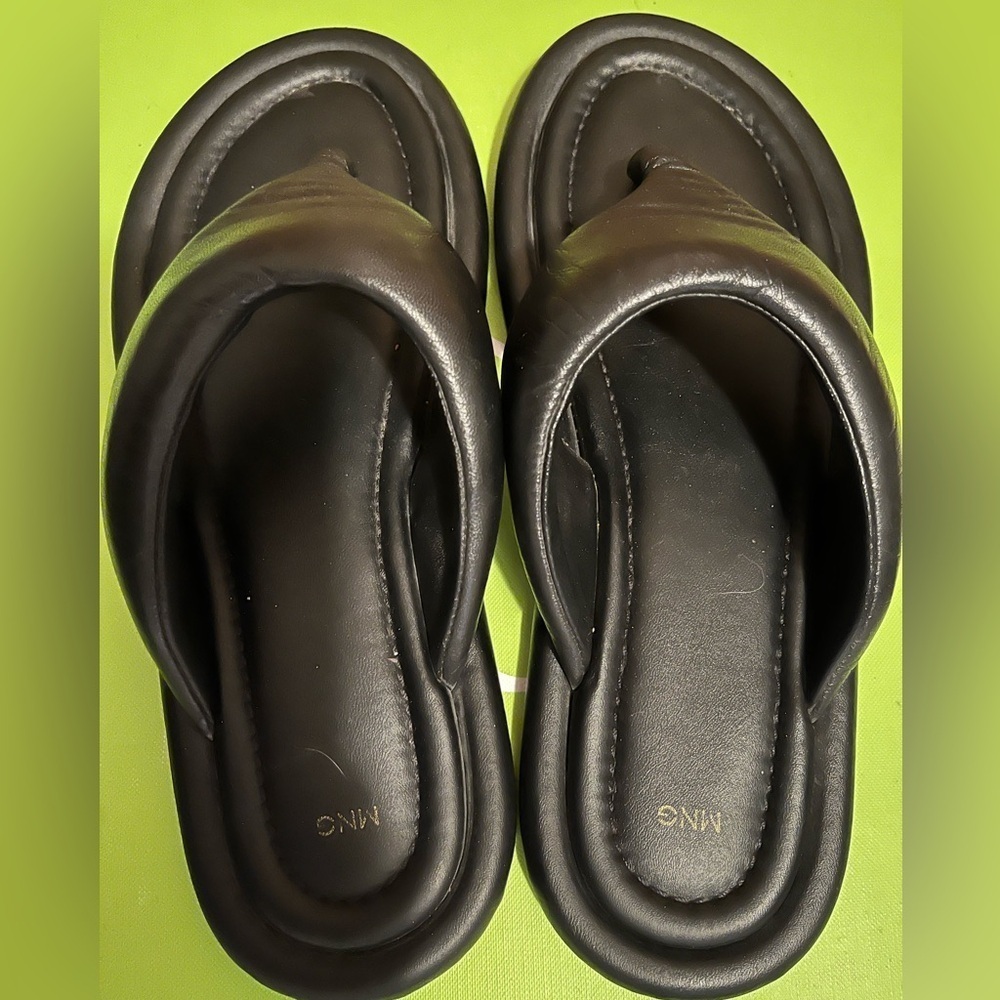 Mango Leather Sandals with Straps - Picture 3 of 10